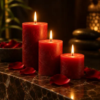 Natural red candles